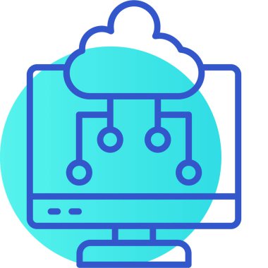 Bulut depolama simgesi. Web için bulut vektör simgelerinin özet çizimi