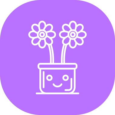 Bir çiçek simgesinin vektör illüstrasyonu