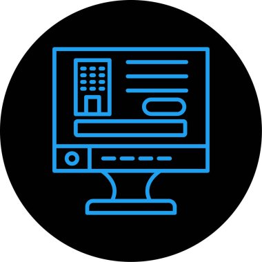 Bilgisayar. Web simgesi basit illüstrasyon