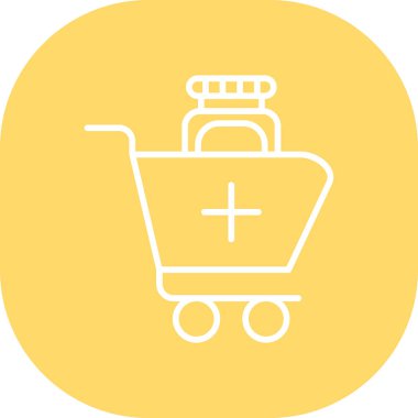 Alışveriş arabası. Basit resimleme