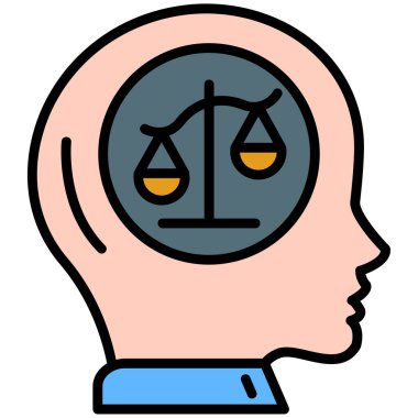 Adalet dengesi simgesi renk ana hatları vektörü