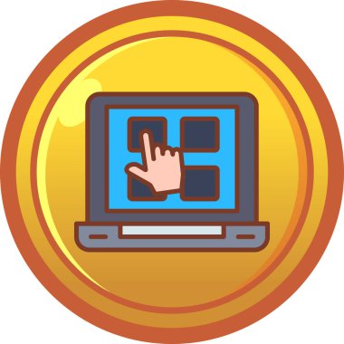 El ele tutuşan tablet simgesi. vektör illüstrasyonu