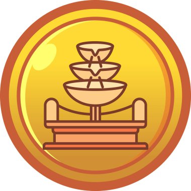 Bir mum ile altın paranın vektör çizimi