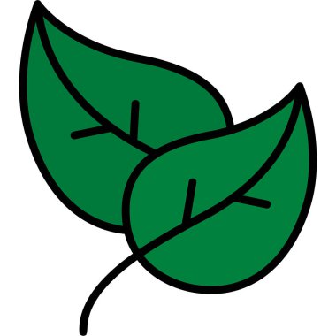 Yaprak vektörü renk çizgisi simgesi