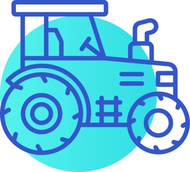 Traktör simgesi, vektör illüstrasyonu