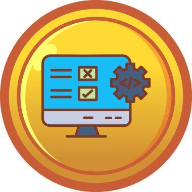 İşaretleme web simgesini basit illüstrasyonla kontrol et