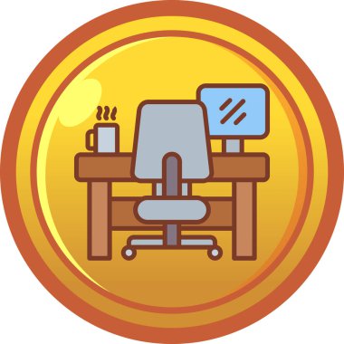 İş bürosu simgesi vektör illüstrasyonu