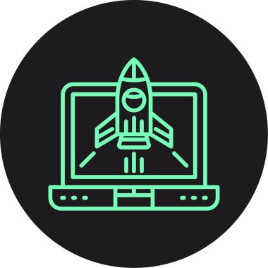 Dizüstü bilgisayar simgesi vektör çizimi