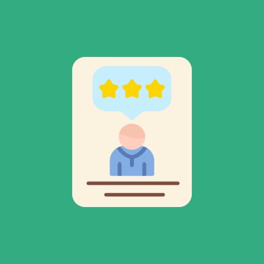 Renk arkaplanındaki müşteri derecelendirme vektörü simgesi