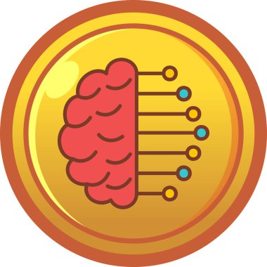 Beyazda izole edilmiş beyin vektör simgesi modern basit vektör çizimi