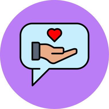 El ikonlu kalp. bir vektör simgesi renginde izole edilmiş kalp çizgisi