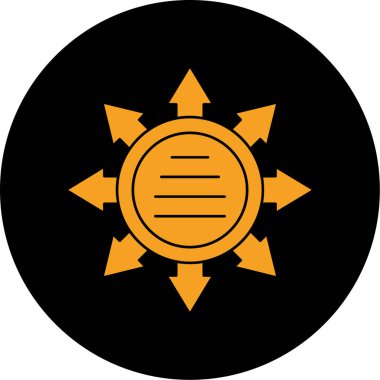 Güneş Vektörü Kabartma Simgesi Tasarımı