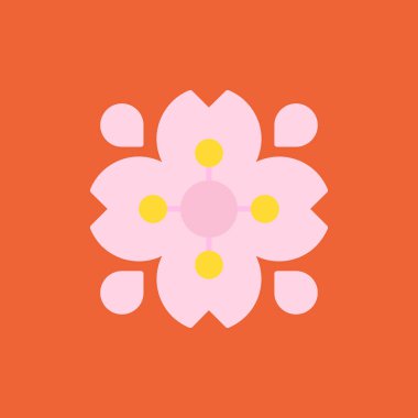 Çiçek simgesinin vektör illüstrasyonu