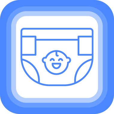 Bebek bezi renkli çizgi ikonu. vektör tasarımı illüstrasyonu