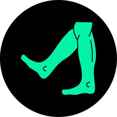 Bacak diz ikonu. Web için bacak diz vektör simgelerinin düz çizimi