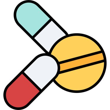 anahat biçiminde hap ilacı kapsülü simgesi