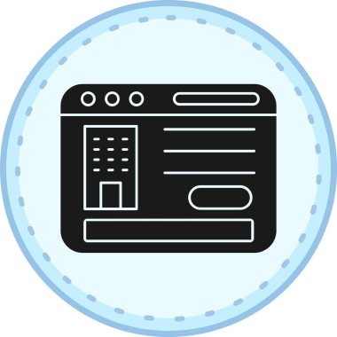 Web tarayıcı simgesi. Beyaz arkaplanda izole edilmiş web tasarımı için internet tarayıcı simgesi çizimi