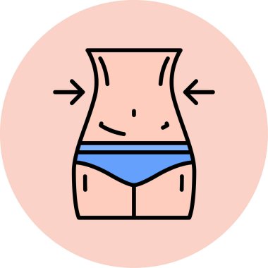 Bikini şort ikonu. ana hatlı mayo şortu vektör renk düz izole