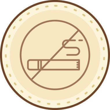 sigara simgesi yok, vektör illüstrasyonu basit tasarım