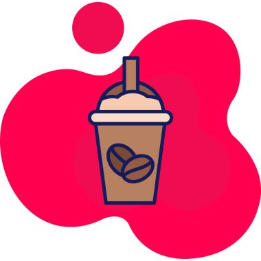 Kahve. Web simgesi vektör illüstrasyonu