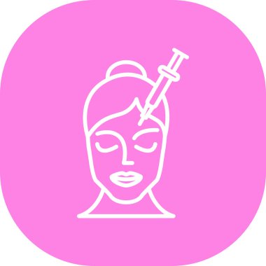 Şırınga çizgisi simgesi olan güzel bir kadın kafası