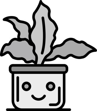 Kaktüs kabı simgesi, vektör illüstrasyonu