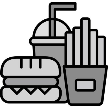 Ana hatlı hamburger ikonu