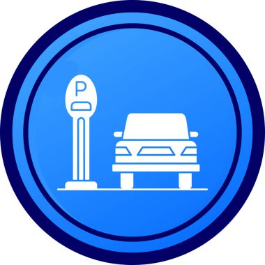 Araba park etme ikonu. Web için park vektörü simgelerinin düz çizimi.