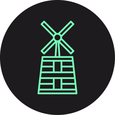 Geleneksel Çin yel değirmeni renk çizgisi vektör simgesi