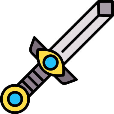 kılıç simgesi, vektör illüstrasyonu