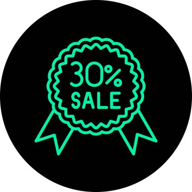 Soyut arkaplanda satış etiketi simgesi izole edildi