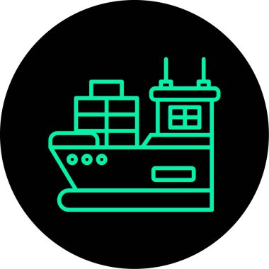 Kargo gemisi kutsal kişilerin resmi, vektör çizim