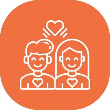 aşk çifti ikon vektör illüstrasyonu