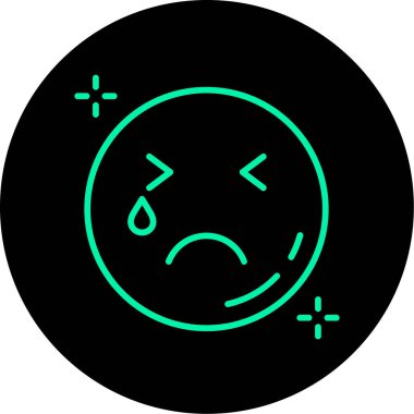 Üzgün ve mutsuz emoji hüzünlü bir ifade ile