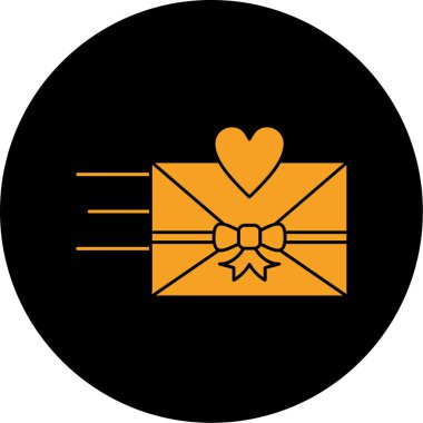 Zarf ve kalp hediye kutusunda, aşk konsepti. vektör illüstrasyonu