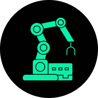 Robotik kol. Web simgesi basit illüstrasyon