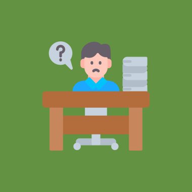 Adam bilgisayarın önünde oturuyor ve bir şey gösteriyor. düz vektör illüstrasyonu.