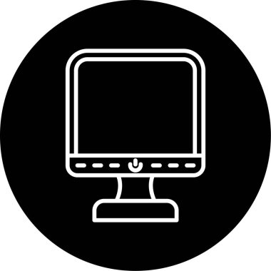 Bilgisayar monitörü. Web simgesi basit illüstrasyon