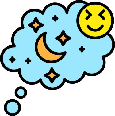 Sevimli çizgi film mutlu ay ve yıldızlar