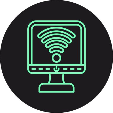 Kablosuz. Web simgesi basit illüstrasyon