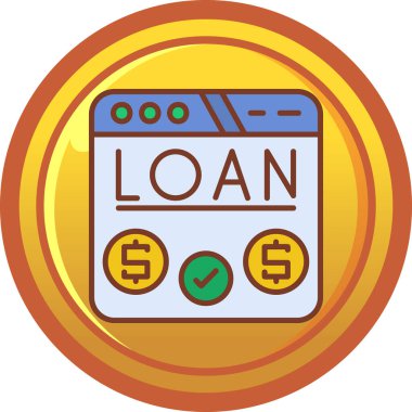 kredi para simgesi, çizgi film tarzı