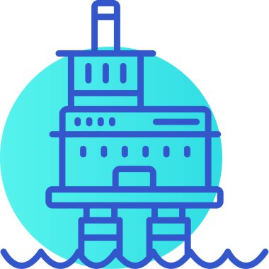 Gemi simgesi, vektör basit tasarım illüstrasyonu