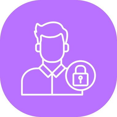 Asma kilidi olan bir adamın vektör çizimi