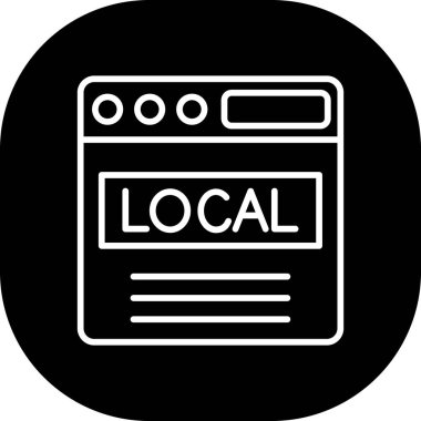 Yerel yerel kabartma düz vektör simgesi