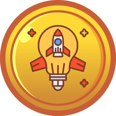 Roket simgesi, basit vektör çizim