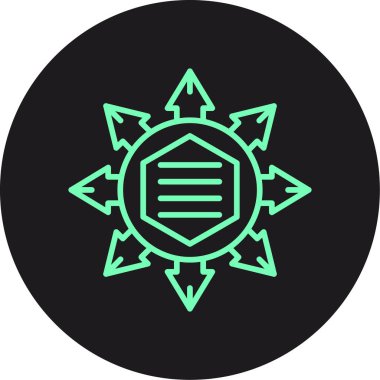 Eşsiz Güneş Vektör Çizgisi Simgesi