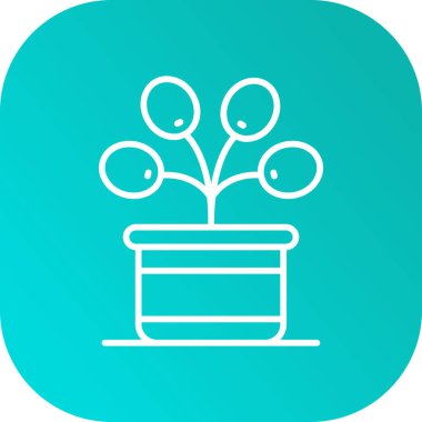 güzel kaktüs vektör çizgisi simgesi