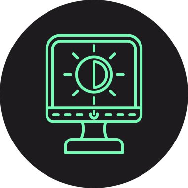 güzel monitör vektör çizgisi simgesi