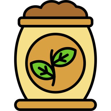 Kahve fincanı simgesi renk ana hatları vektörü