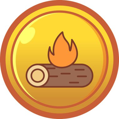 Yakacak odun ikonu vektörü. İnce çizgi tarzı. renk konumu illüstrasyonu.